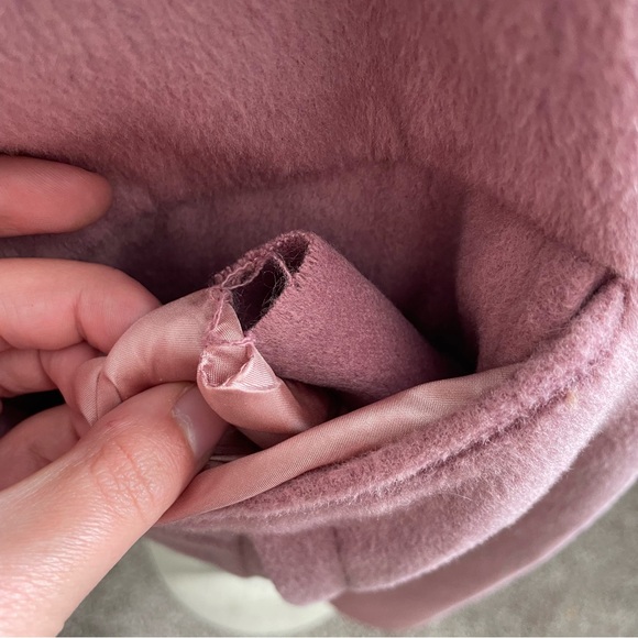 ASOS Collection Coat Cocoon Fit Pink Faux Fur Collar Wool Blend Coat - Picture 10 of 10